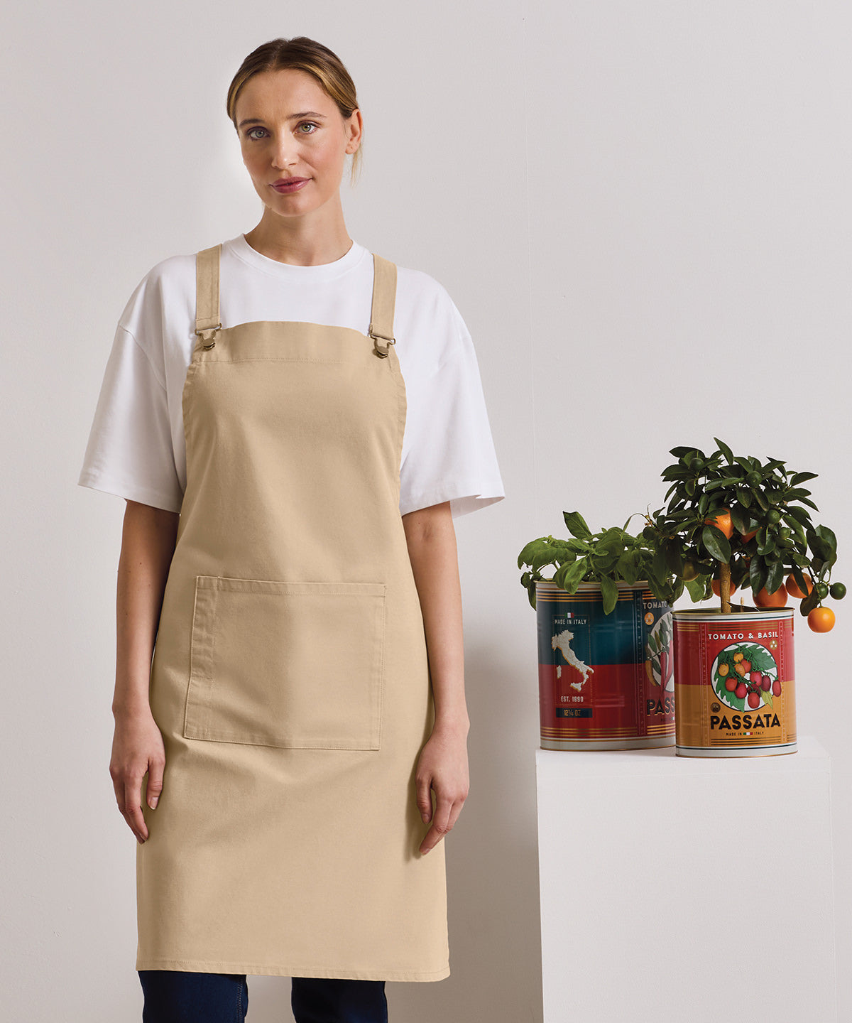 Premium Cross-Back Barista Apron – Print or Embroidery by iPrintOp