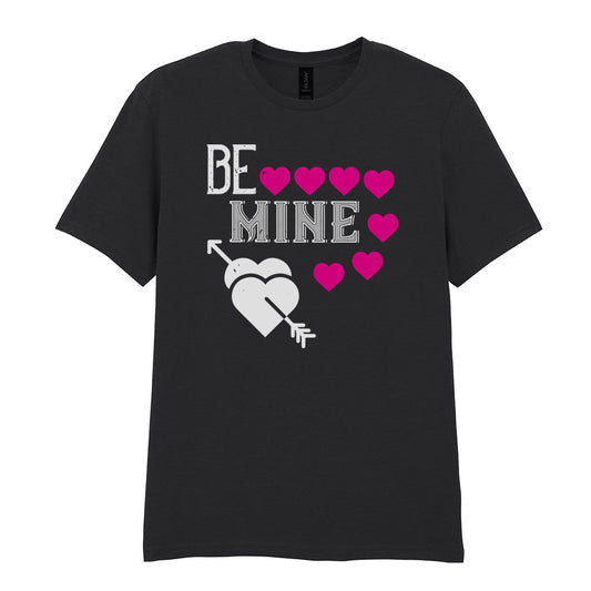 IPRINTOP Be Mine Graphic T-Shirt in Black - decorative love-themed lettering