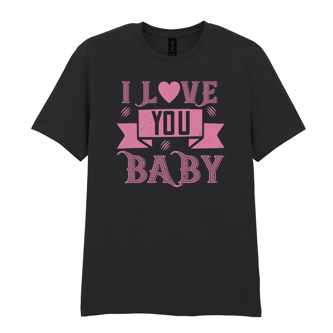 IPRINTOP I Love You Baby Graphic T-Shirt in Black - decorative love-themed lettering