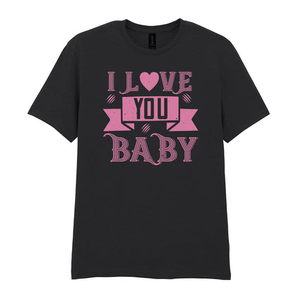 IPRINTOP I Love You Baby Graphic T-Shirt in Black - decorative love-themed lettering