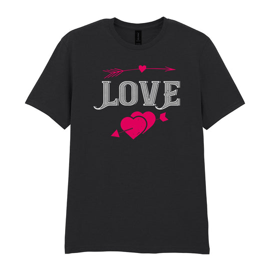 IPRINTOP Love Graphic T-Shirt in Black - decorative love-themed lettering