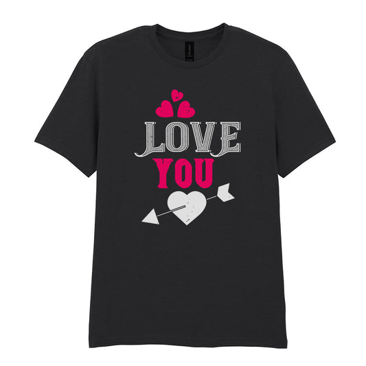 IPRINTOP Love You Graphic T-Shirt in Black - decorative love-themed lettering