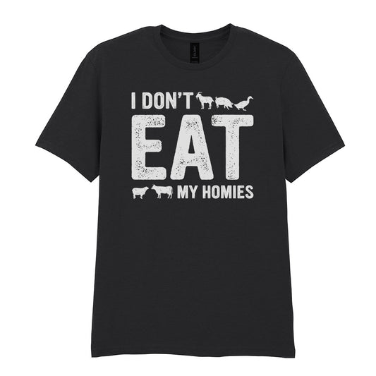 IPRINTOP I Don't Like My Homies Graphic T-Shirt in Black - I Don't Eat My Homies animal lettering