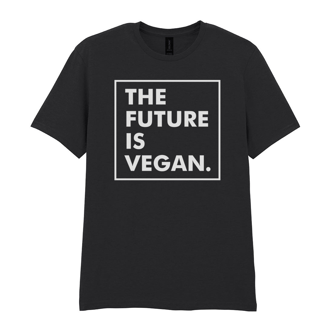 IPRINTOP The Future Is Vegan Graphic T-Shirt in Black - The Future Is Vegan framed lettering
