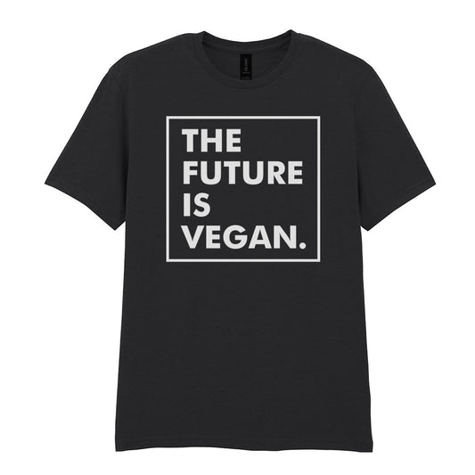 IPRINTOP The Future Is Vegan Graphic T-Shirt in Black - The Future Is Vegan framed lettering