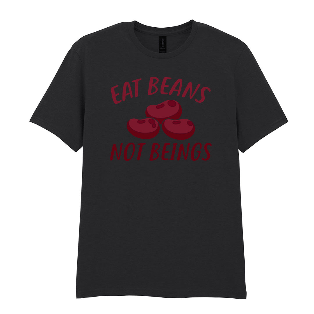 IPRINTOP Eat Beans Not Beings Graphic T-Shirt in Black - red beans and Eat Beans Not Beings