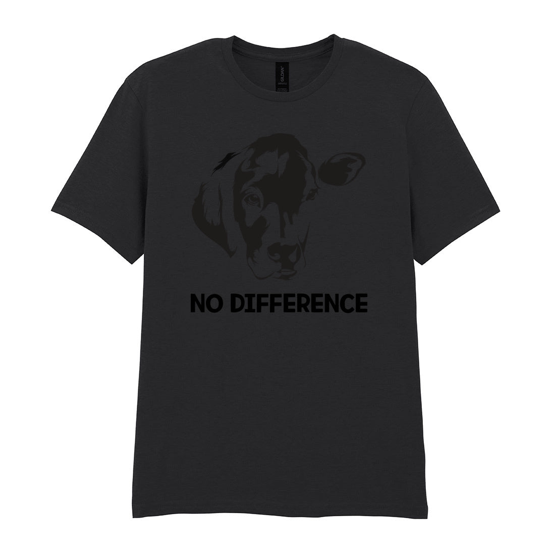 IPRINTOP No Difference Graphic T-Shirt in Black - cow and dog face illustration