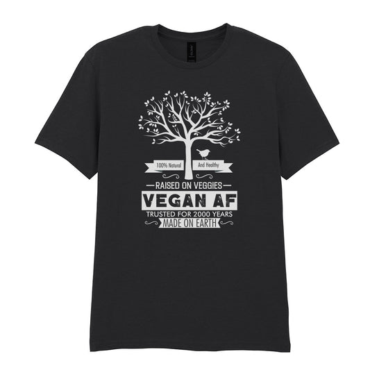 IPRINTOP 100% Natural and Healthy Graphic T-Shirt in Black - tree and Vegan AF lettering