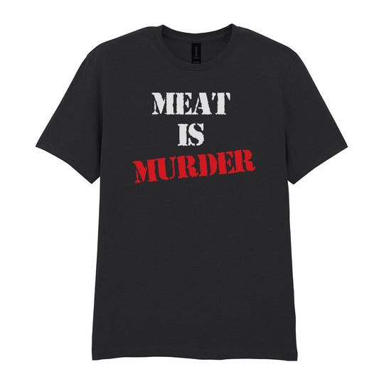 IPRINTOP Meat Is Murder Graphic T-Shirt in Black - distressed Meat Is Murder lettering
