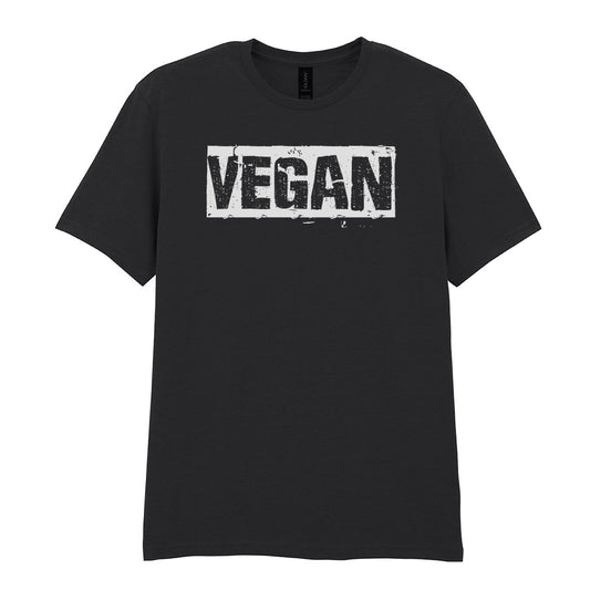 IPRINTOP Embrace Vegan Vibes Graphic T-Shirt in Black - distressed boxed Vegan lettering