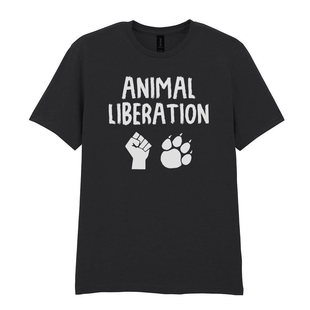 IPRINTOP Animal Liberation Graphic T-Shirt in Black - raised fist and animal paw