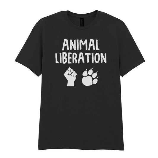 IPRINTOP Animal Liberation Graphic T-Shirt in Black - raised fist and animal paw