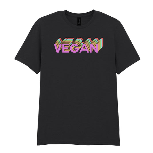 IPRINTOP Shop Vegan Vb3 Graphic T-Shirt in Black - layered multicoloured Vegan lettering