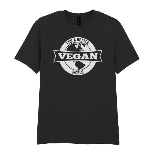 IPRINTOP For Better Vegan World Graphic T-Shirt in Black - Vegan globe emblem