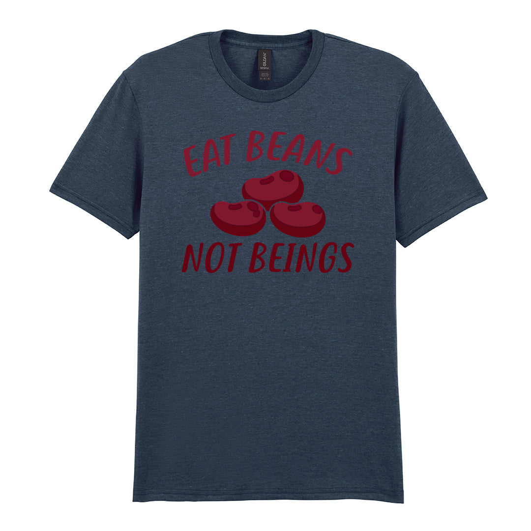 IPRINTOP Eat Beans Not Beings Graphic T-Shirt in Dark Heather - red beans and Eat Beans Not Beings