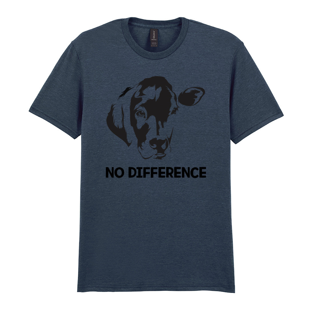 IPRINTOP No Difference Graphic T-Shirt in Dark Heather - cow and dog face illustration