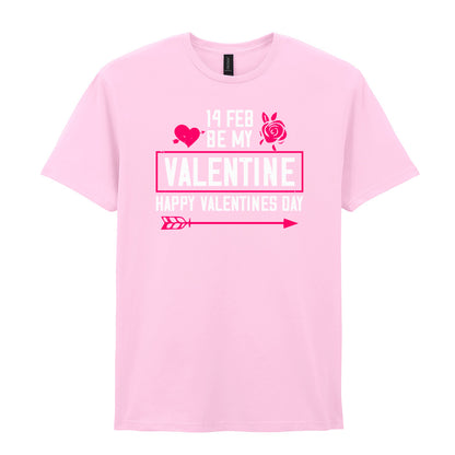 IPRINTOP Be My Valentine Graphic T-Shirt in Light Pink - decorative love-themed lettering