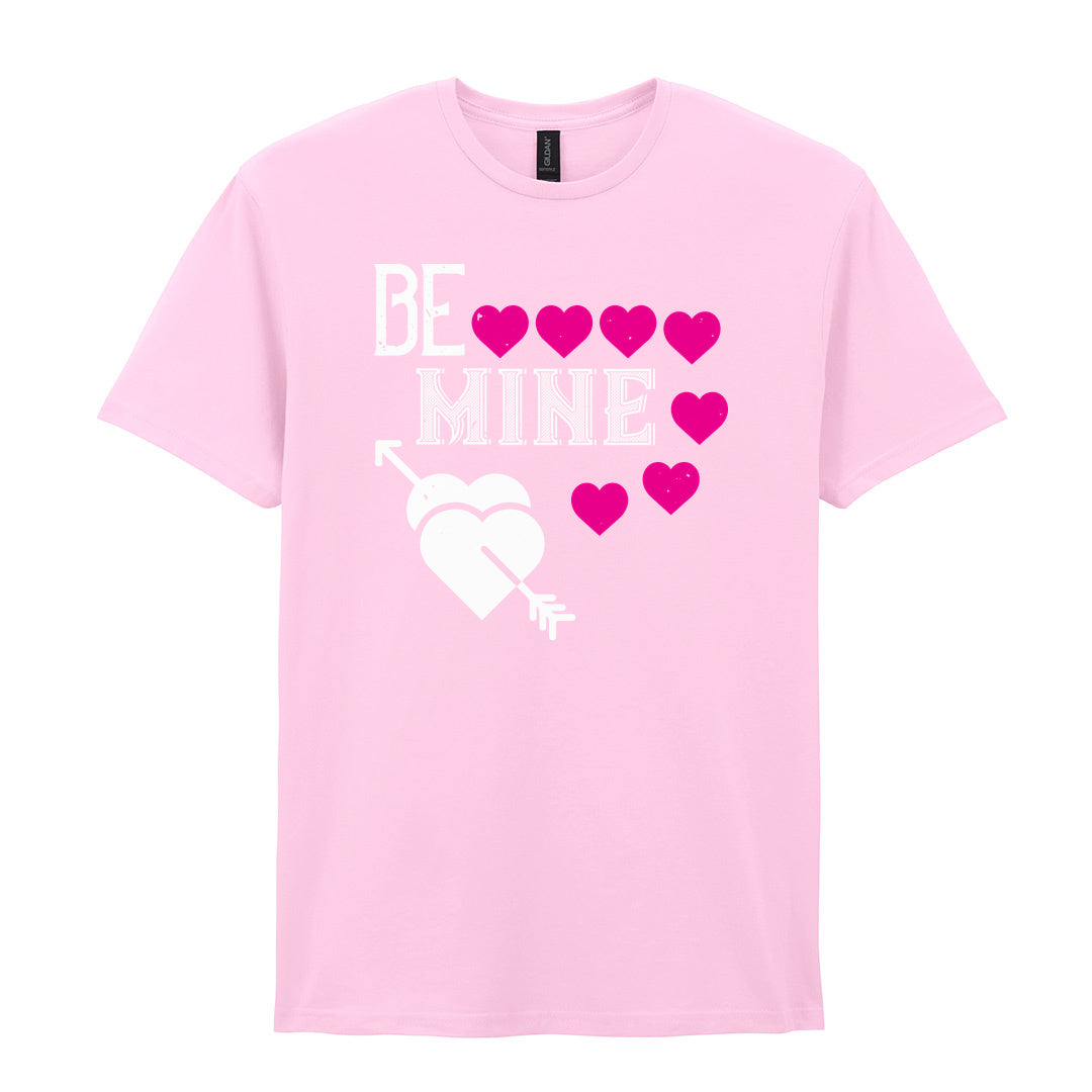 IPRINTOP Be Mine Graphic T-Shirt in Light Pink - decorative love-themed lettering