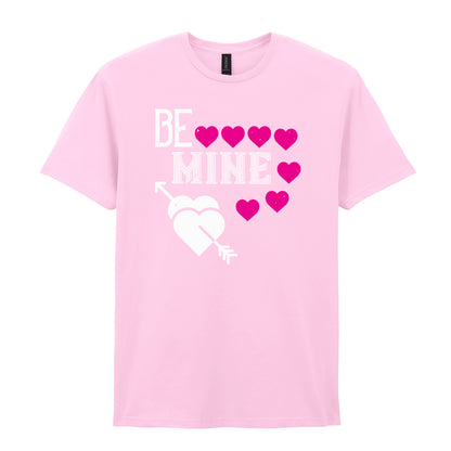 IPRINTOP Be Mine Graphic T-Shirt in Light Pink - decorative love-themed lettering