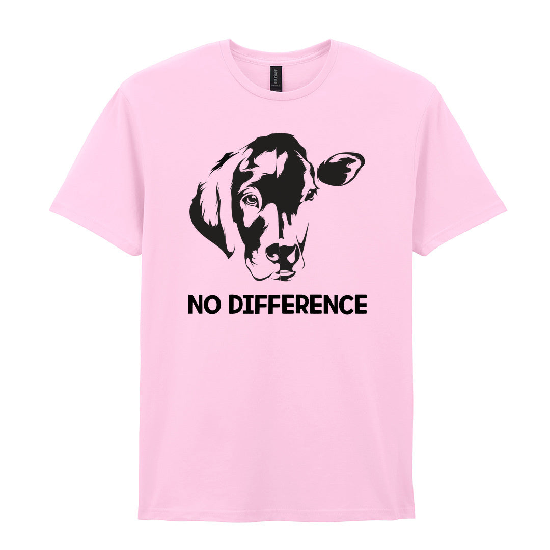IPRINTOP No Difference Graphic T-Shirt in Light Pink - cow and dog face illustration