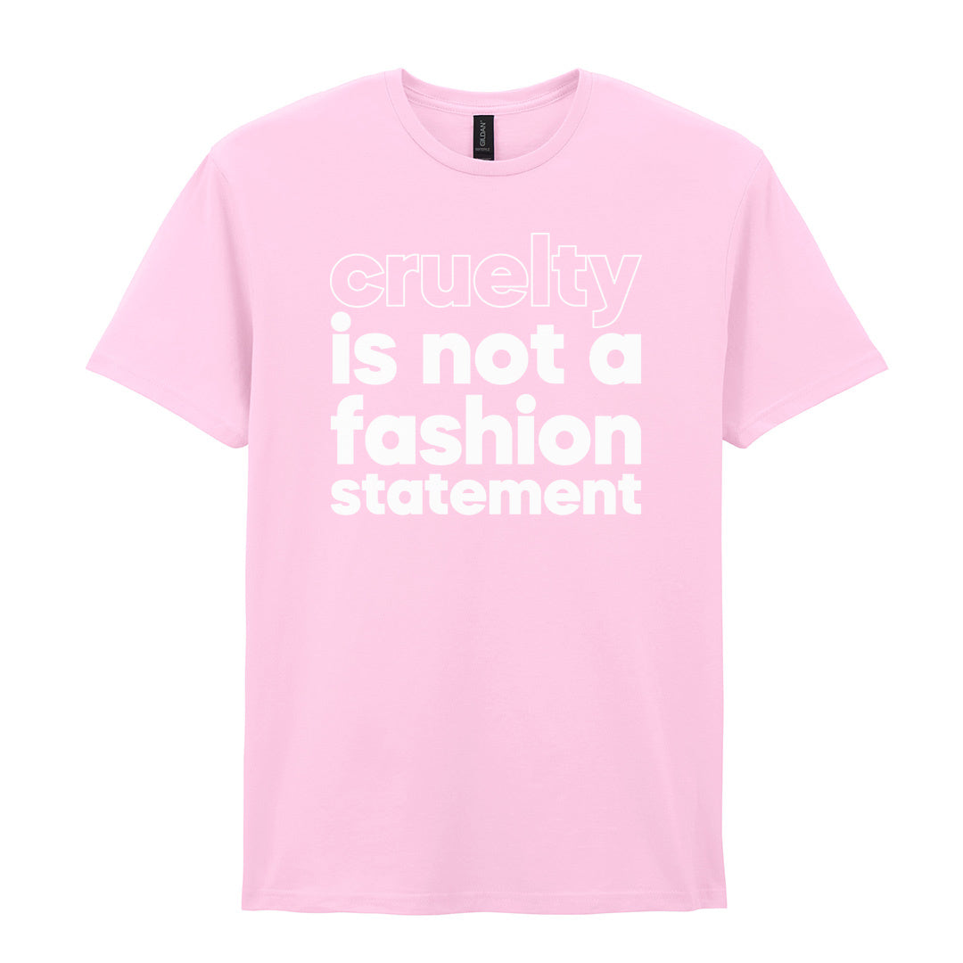 IPRINTOP Cruelty Is Not A Fashion Statement Graphic T-Shirt in Light Pink - Cruelty Is Not a Fashion Statement