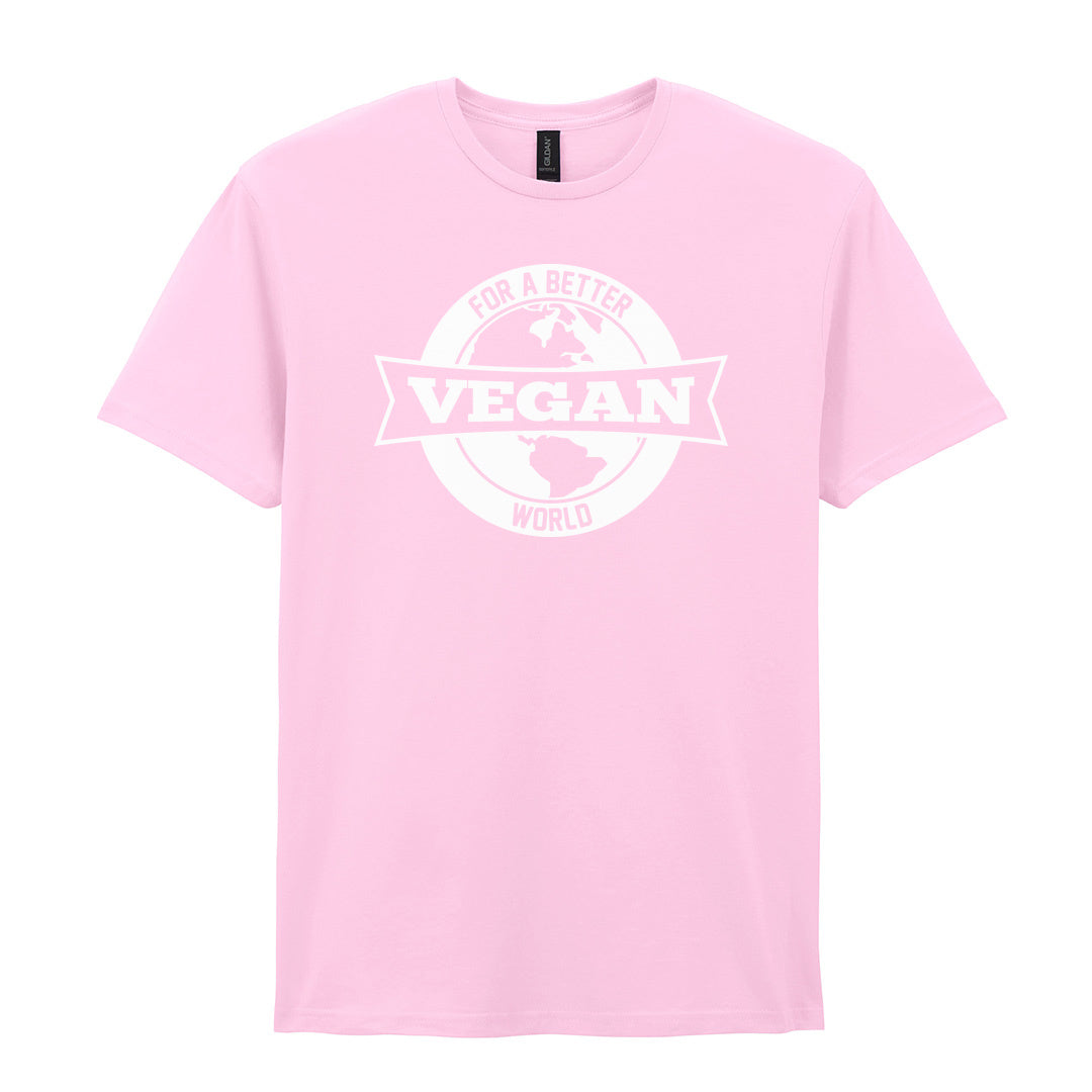 IPRINTOP For Better Vegan World Graphic T-Shirt in Light Pink - Vegan globe emblem