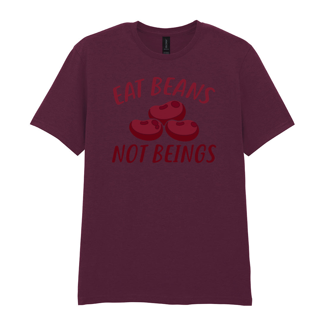 IPRINTOP Eat Beans Not Beings Graphic T-Shirt in Maroon - red beans and Eat Beans Not Beings