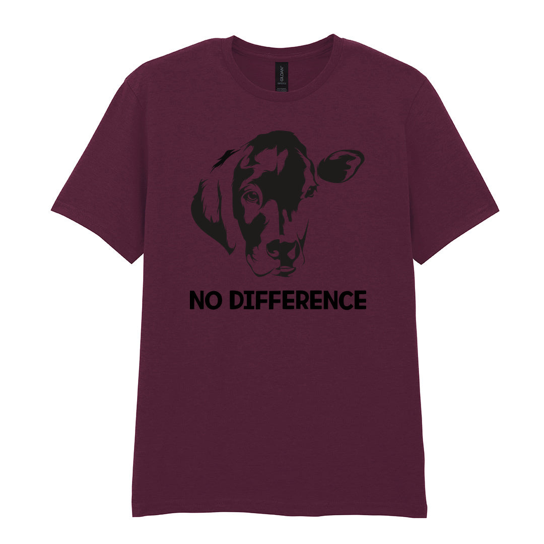 IPRINTOP No Difference Graphic T-Shirt in Maroon - cow and dog face illustration