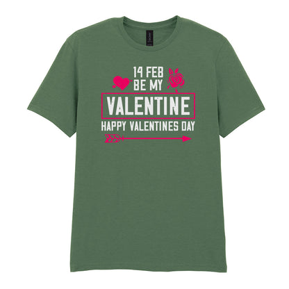 IPRINTOP Be My Valentine Graphic T-Shirt in Military Green - decorative love-themed lettering