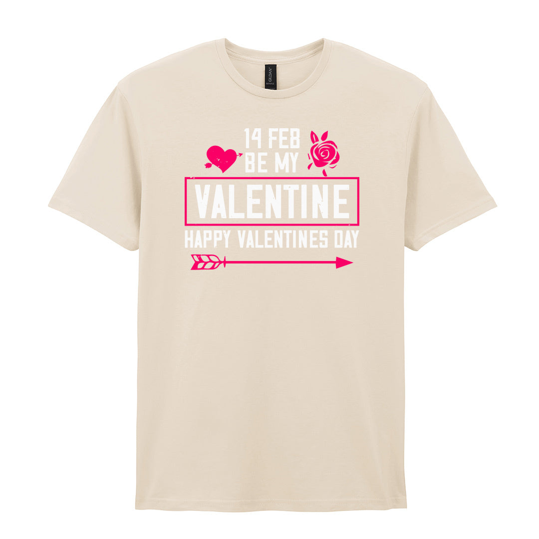 IPRINTOP Be My Valentine Graphic T-Shirt in Natural - decorative love-themed lettering