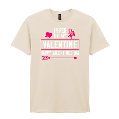 IPRINTOP Be My Valentine Graphic T-Shirt in Natural - decorative love-themed lettering