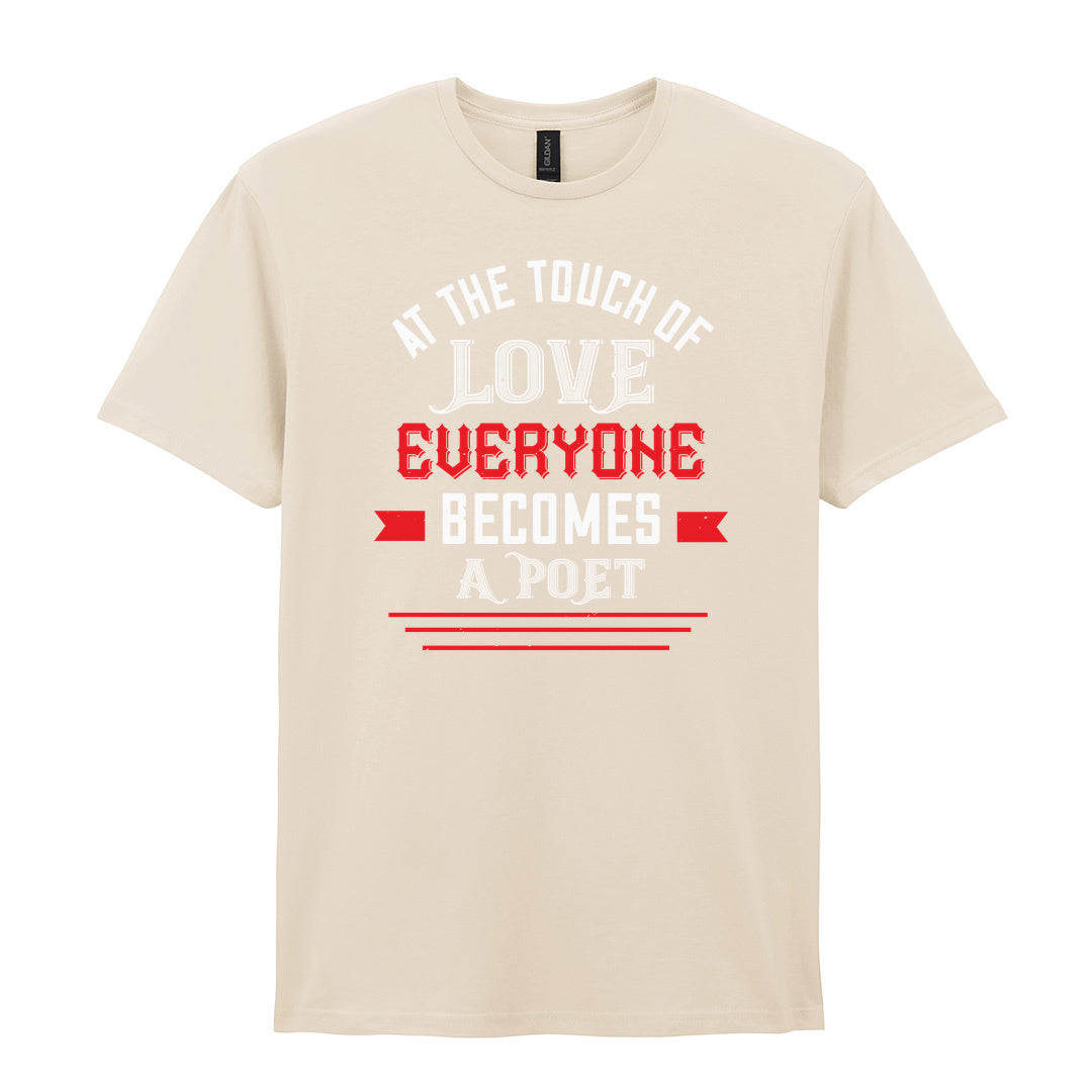 IPRINTOP At the Touch of Love Graphic T-Shirt in Natural - white and red poetry quote