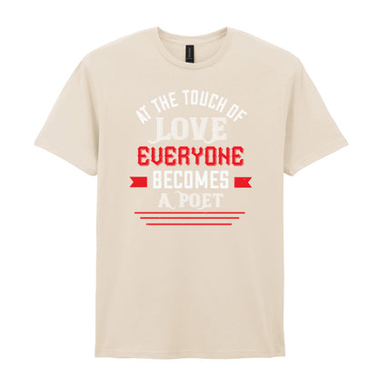 IPRINTOP At the Touch of Love Graphic T-Shirt in Natural - white and red poetry quote