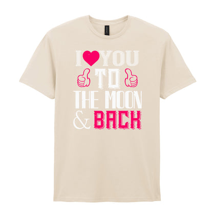 IPRINTOP I Love You To The Moon & Back Graphic T-Shirt in Natural - decorative love-themed lettering