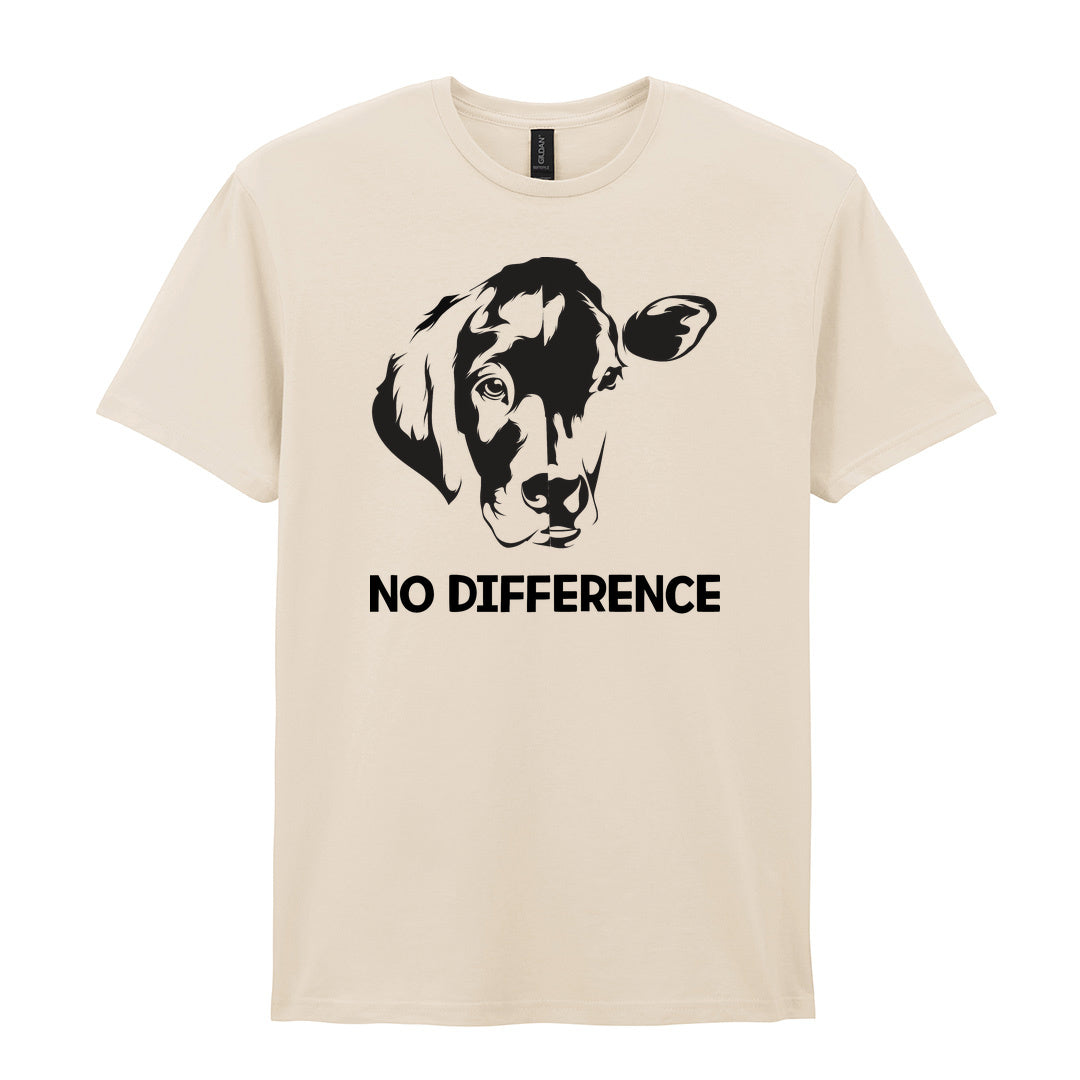 IPRINTOP No Difference Graphic T-Shirt in Natural - cow and dog face illustration