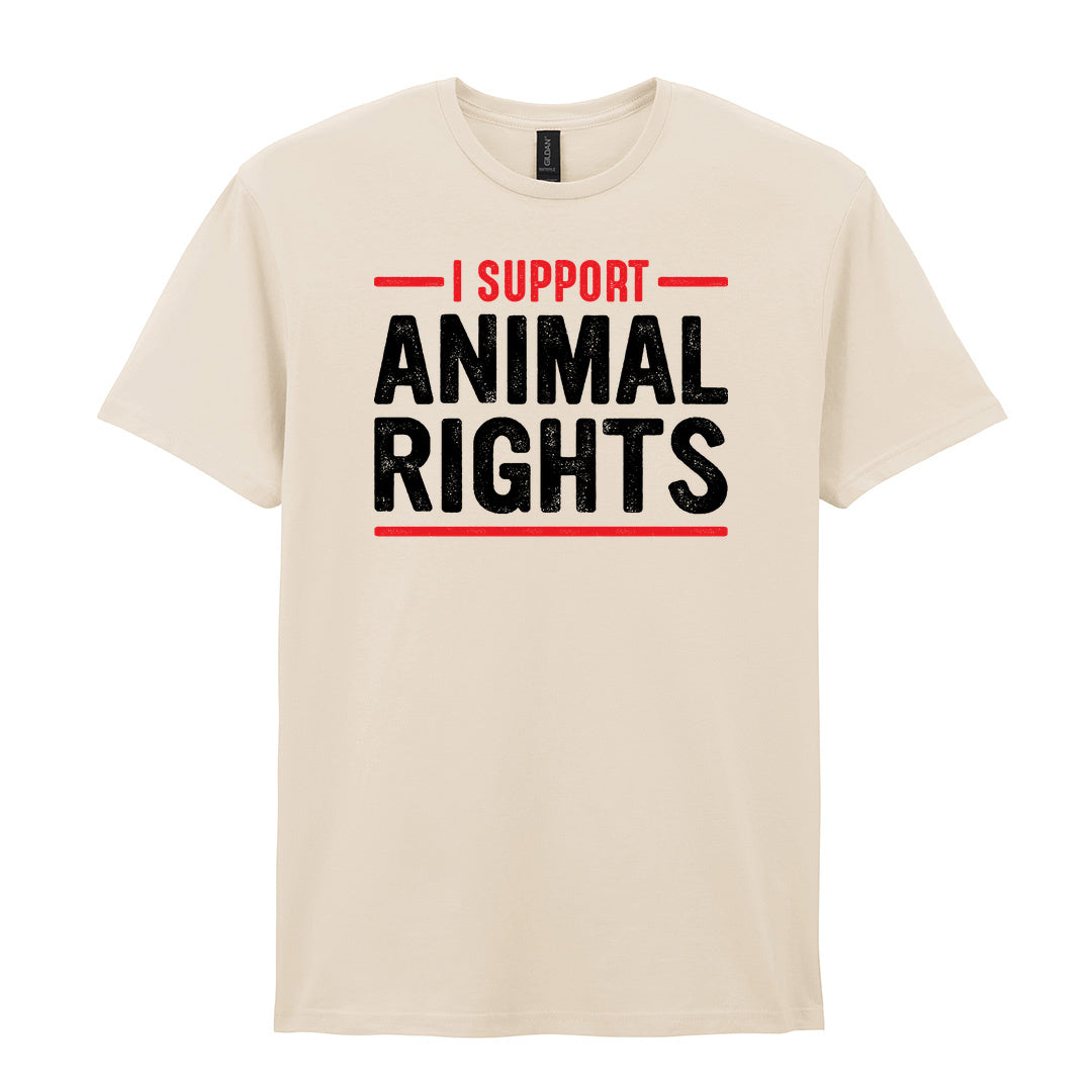 IPRINTOP I Support Animal Rights Graphic T-Shirt in Natural - animal rights lettering