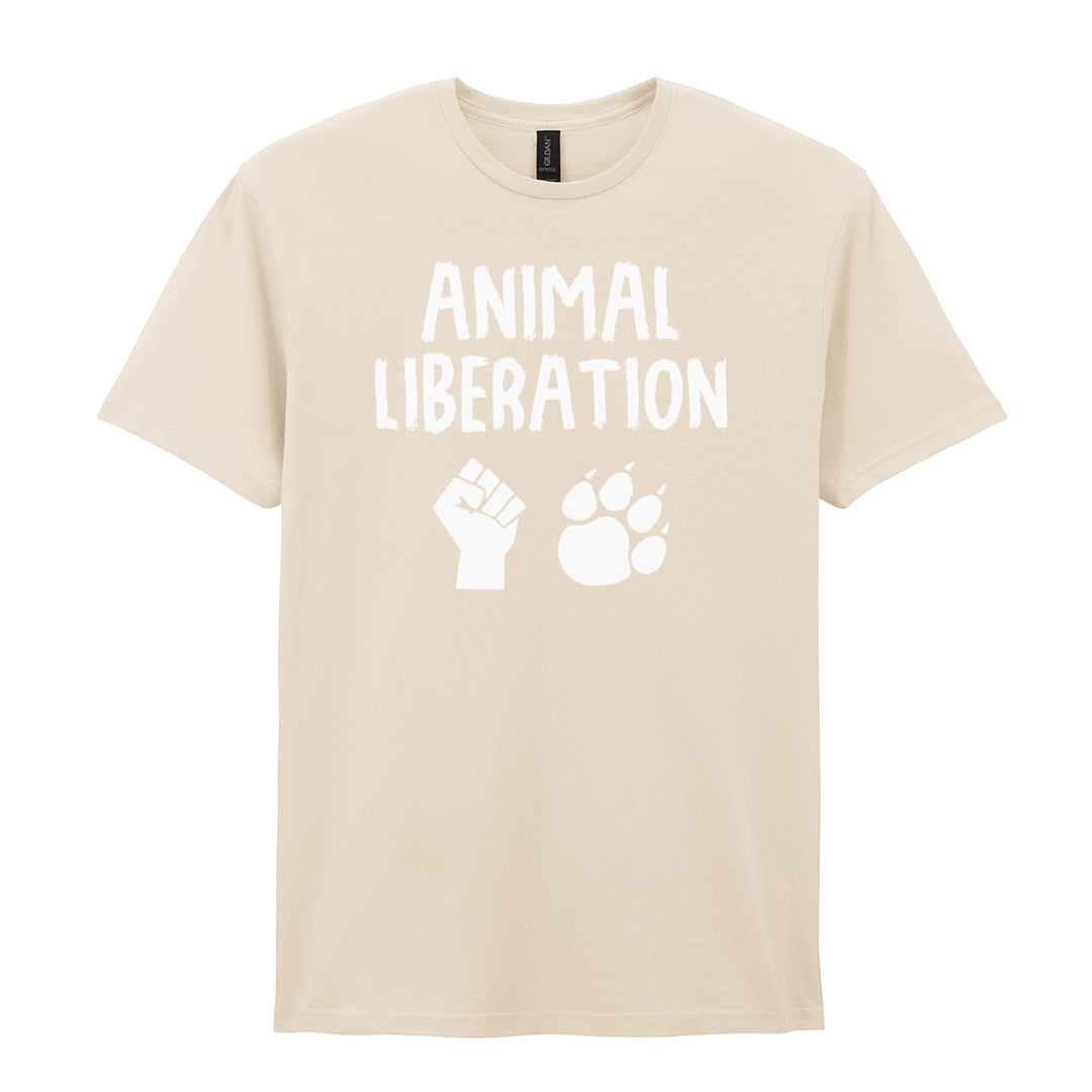 IPRINTOP Animal Liberation Graphic T-Shirt in Natural - raised fist and animal paw