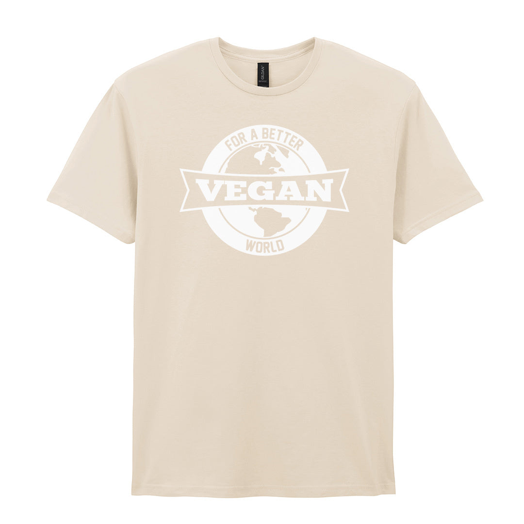 IPRINTOP For Better Vegan World Graphic T-Shirt in Natural - Vegan globe emblem