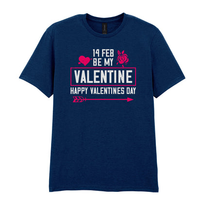 IPRINTOP Be My Valentine Graphic T-Shirt in Navy - decorative love-themed lettering