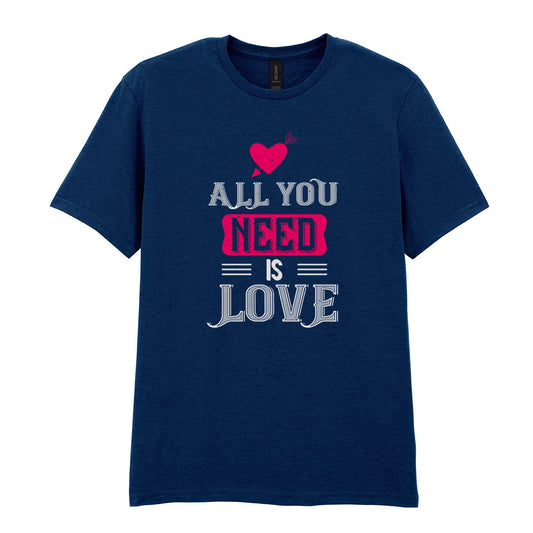 IPRINTOP All You Need Is Love Graphic T-Shirt in Navy - decorative love-themed lettering