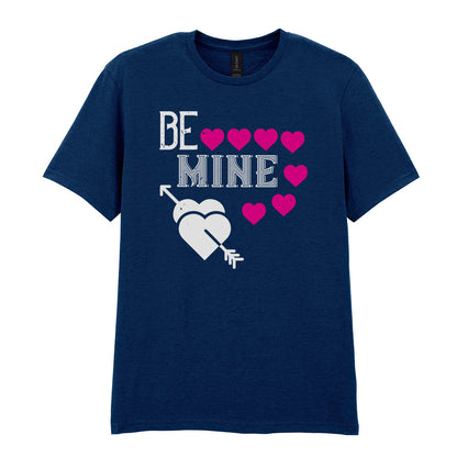 IPRINTOP Be Mine Graphic T-Shirt in Navy - decorative love-themed lettering