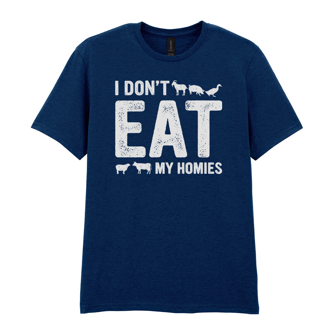 IPRINTOP I Don't Like My Homies Graphic T-Shirt in Navy - I Don't Eat My Homies animal lettering
