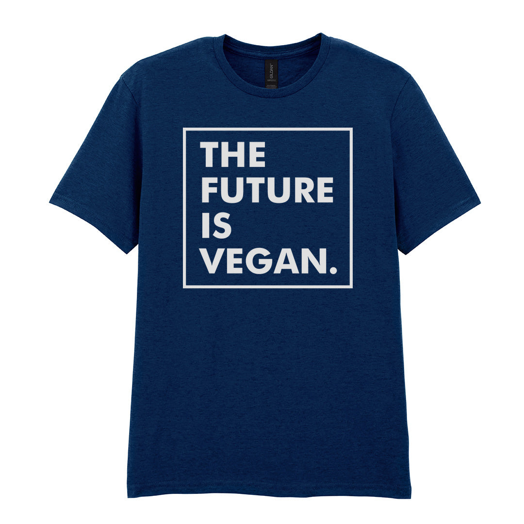 IPRINTOP The Future Is Vegan Graphic T-Shirt in Navy - The Future Is Vegan framed lettering