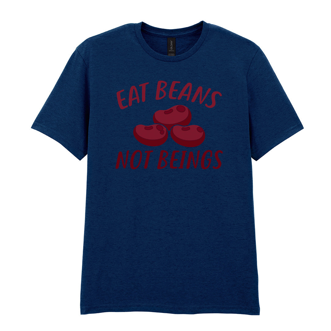 IPRINTOP Eat Beans Not Beings Graphic T-Shirt in Navy - red beans and Eat Beans Not Beings