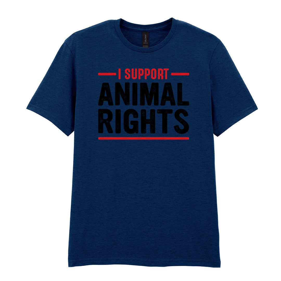 IPRINTOP I Support Animal Rights Graphic T-Shirt in Navy - animal rights lettering