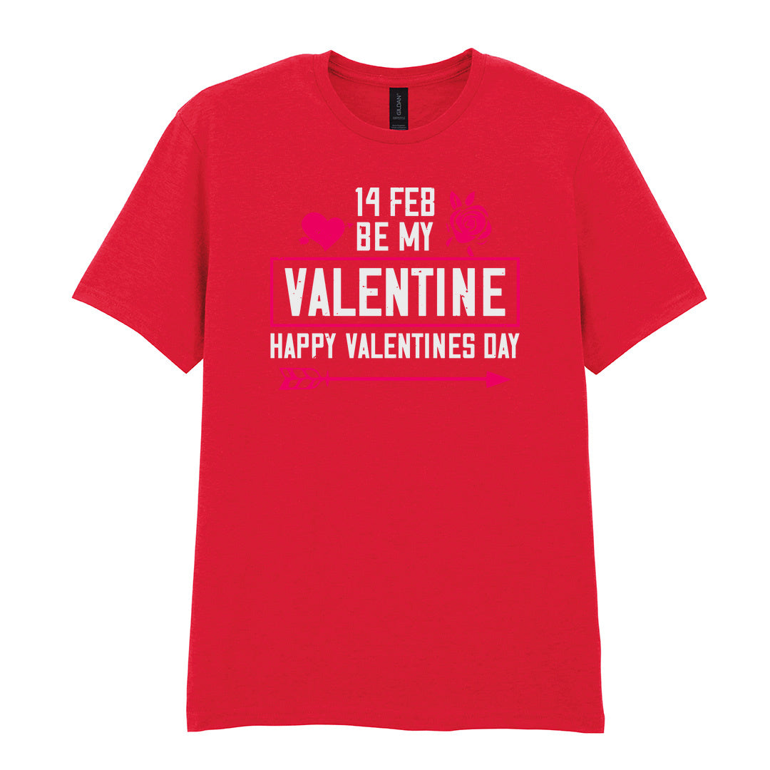 IPRINTOP Be My Valentine Graphic T-Shirt in Red - decorative love-themed lettering