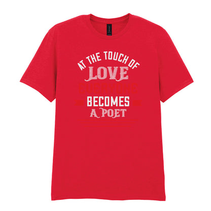 IPRINTOP At the Touch of Love Graphic T-Shirt in Red - white and red poetry quote