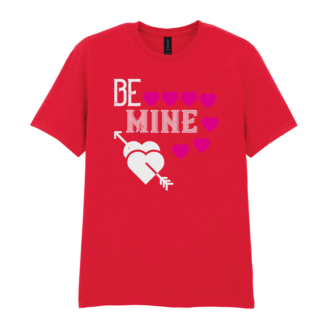 IPRINTOP Be Mine Graphic T-Shirt in Red - decorative love-themed lettering