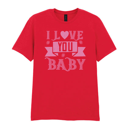 IPRINTOP I Love You Baby Graphic T-Shirt in Red - decorative love-themed lettering