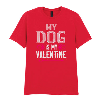 IPRINTOP My Dog Is My Valentine Graphic T-Shirt in Red - heart-shaped paws and an arrow